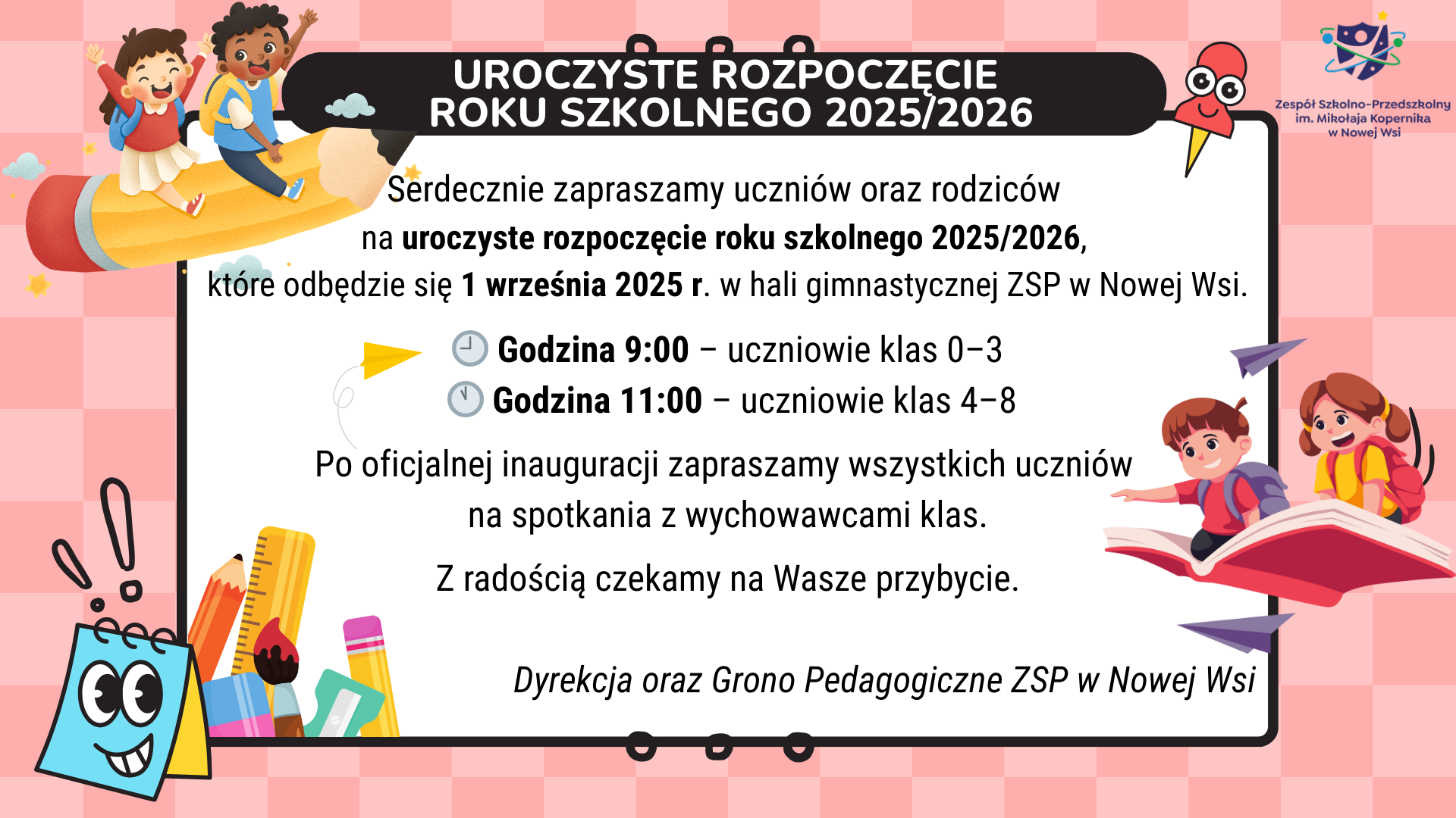 Uroczyste rozpoczęcie roku szkolnego 2025/2026 Informacja