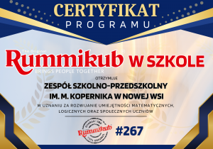 Plakat informacyjny Rummikub w szkole