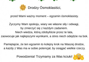 życzenia dla ósmoklasistów przed egzaminami