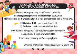 Uroczyste rozpoczęcie roku szkolnego 2025/2026 Informacja