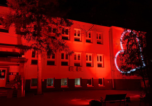 Podświetlenie budynku - serce