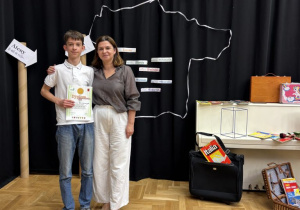 Adam Kaczmarczyk zdobywca II miejsca z mamą