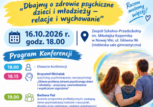 Plakat Dbajmy o zdrowie psychiczne dzieci i młodzieży